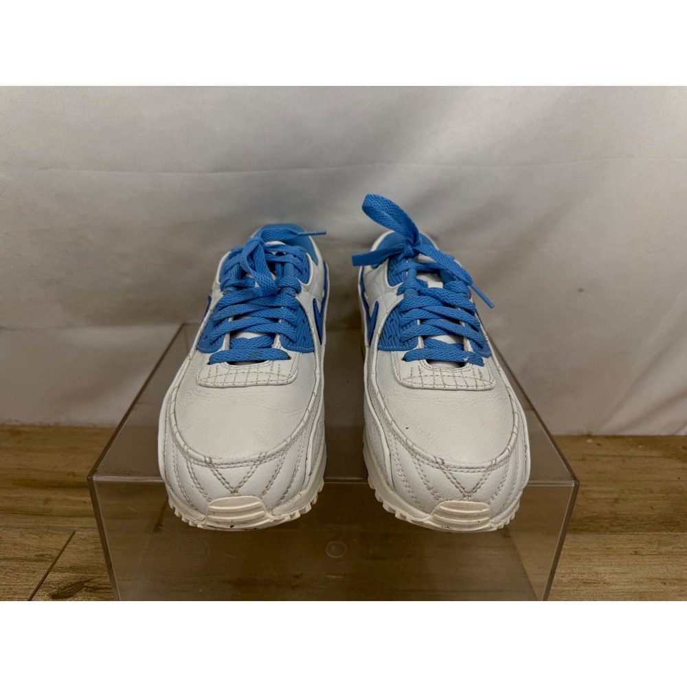 Nike Air Max 90 White Laser Blue‎ Sneakers DJ3175-991 Womens 9 Low Top Shoes - Picture 9 of 9